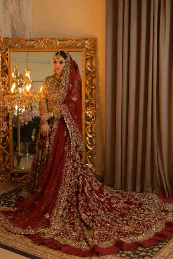 Gold Maroon Bridal  (AVailable On Rent)