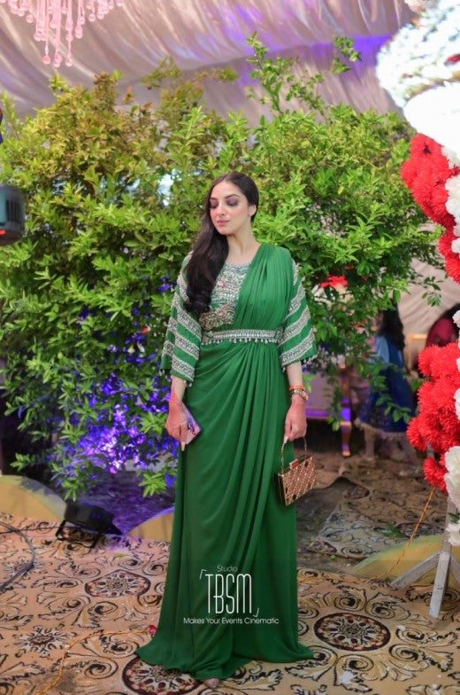 Green Saree Cut Available On Rent